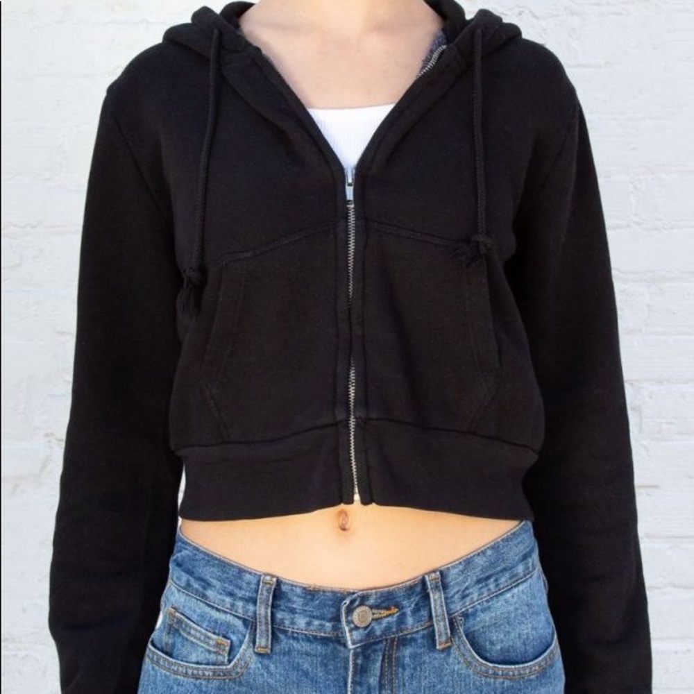Black cropped Brandy Melville Cristy Hoodie